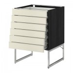 МЕТОД / ФОРВАРА Напольн шкаф 6фронт пнл/6 низ ящ - 60x60x60 см, Будбин белый с оттенком, под дерево черный МЕТОД / ФОРВАРА Напольн шкаф 6фронт пнл/6 низ ящ - 60x60x60 см, Будбин белый с оттенком, под дерево черный