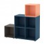 ЭКЕТ Комбинация шкафов с ножками - темно-синий темно-серый/светло-оранжевый