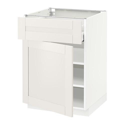 МЕТОД / МАКСИМЕРА Напольный шкаф с ящиком/дверью - белый, Сэведаль белый, 60x60 см