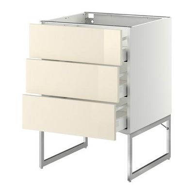 МЕТОД / МАКСИМЕРА Нплн шк 3 фрнт/3 средн ящика - 60x60x60 см, Рингульт глянцевый кремовый, белый МЕТОД / МАКСИМЕРА Нплн шк 3 фрнт/3 средн ящика - 60x60x60 см, Рингульт глянцевый кремовый, белый