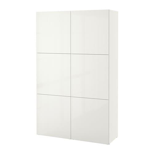 БЕСТО Комбинация для хранения с дверцами - белый/Сельсвикен глянцевый/белый БЕСТО Комбинация для хранения с дверцами - белый/Сельсвикен глянцевый/белый