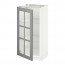 METOD напольный шкаф со стекл дверцей белый/Будбин серый 40x37x80 см