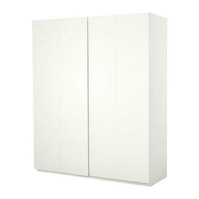 ПАКС Гардероб с раздвижными дверьми - белый, 200x43x236 см