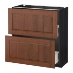 МЕТОД / ФОРВАРА Напольный шкаф с 2 ящиками - 80x37 см, Филипстад коричневый, под дерево черный