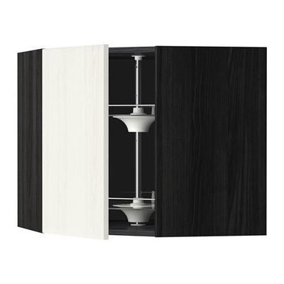 МЕТОД Угл нвсн шкф с вращающ секц - 68x60 см, Росдаль белый ясень, под дерево черный