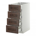 МЕТОД / МАКСИМЕРА Напольн шкаф 4 фронт панели/4 ящика - белый, Эдсерум под дерево коричневый, 40x60 см