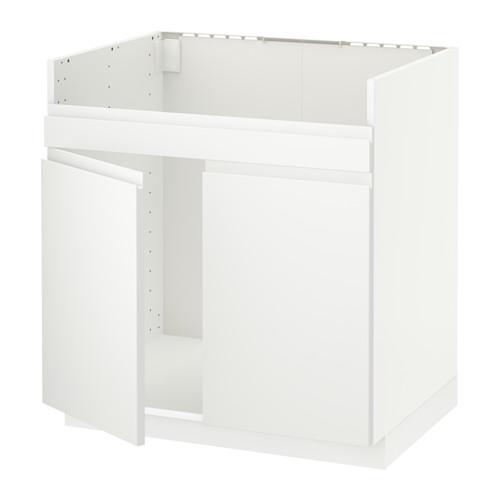 МЕТОД Напольн шкаф д двойн мойки ДУМШЁ - белый, Воксторп белый