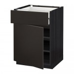 МЕТОД / МАКСИМЕРА Напольн шкаф двр/фр пнл/плк/2низ ящ - под дерево черный, Кунгсбакка антрацит, 60x60 см МЕТОД / МАКСИМЕРА Напольн шкаф двр/фр пнл/плк/2низ ящ - под дерево черный, Кунгсбакка антрацит, 60x60 см