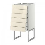 МЕТОД / МАКСИМЕРА Напольн шкаф 6фронт пнл/6 низ ящ - 40x37x60 см, Рингульт глянцевый кремовый, белый МЕТОД / МАКСИМЕРА Напольн шкаф 6фронт пнл/6 низ ящ - 40x37x60 см, Рингульт глянцевый кремовый, белый