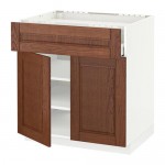 МЕТОД / МАКСИМЕРА Нплн шк д/врч пнл/ящ/плк/2дв - белый, Филипстад коричневый, 80x60 см