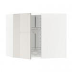 МЕТОД Угл нвсн шкф с вращающ секц - белый, Рингульт глянцевый светло-серый, 68x60 см