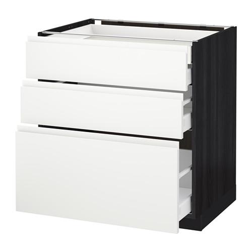 МЕТОД / МАКСИМЕРА Нплн шк 3 фрнт/2нзк/1срд/1вс ящ - под дерево черный, Воксторп белый, 80x60 см МЕТОД / МАКСИМЕРА Нплн шк 3 фрнт/2нзк/1срд/1вс ящ - под дерево черный, Воксторп белый, 80x60 см