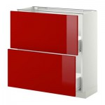 МЕТОД / ФОРВАРА Напольный шкаф с 2 ящиками - 80x37 см, Рингульт глянцевый красный, белый МЕТОД / ФОРВАРА Напольный шкаф с 2 ящиками - 80x37 см, Рингульт глянцевый красный, белый