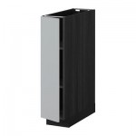 МЕТОД Напольный шкаф с полками - 20x60 см, Веддинге серый, под дерево черный