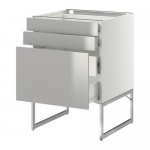 МЕТОД / ФОРВАРА Напольн шкаф 3фронт пнл/2низ/2ср ящ - белый, Гревста нержавеющ сталь, 60x60x60 см МЕТОД / ФОРВАРА Напольн шкаф 3фронт пнл/2низ/2ср ящ - белый, Гревста нержавеющ сталь, 60x60x60 см