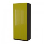 ПАКС Гардероб 2-дверный - Пакс Фардаль зеленый, черно-коричневый, 100x37x236 см, стандартные петли ПАКС Гардероб 2-дверный - Пакс Фардаль зеленый, черно-коричневый, 100x37x236 см, стандартные петли