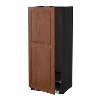 МЕТОД Высок шкаф д холодильн/мороз - 60x60x140 см, Филипстад коричневый, под дерево черный