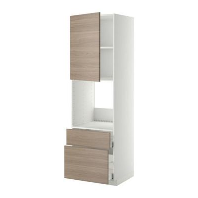 МЕТОД / МАКСИМЕРА Высок шкаф д духов+дверь/2 ящика - 60x60x200 см, Брокхульт под грецкий орех светло-серый, белый МЕТОД / МАКСИМЕРА Высок шкаф д духов+дверь/2 ящика - 60x60x200 см, Брокхульт под грецкий орех светло-серый, белый