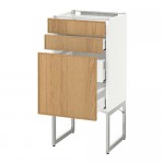 МЕТОД / МАКСИМЕРА Напольн шкаф 3фронт пнл/2низ/2ср ящ - белый, Экестад дуб, 40x37x60 см МЕТОД / МАКСИМЕРА Напольн шкаф 3фронт пнл/2низ/2ср ящ - белый, Экестад дуб, 40x37x60 см