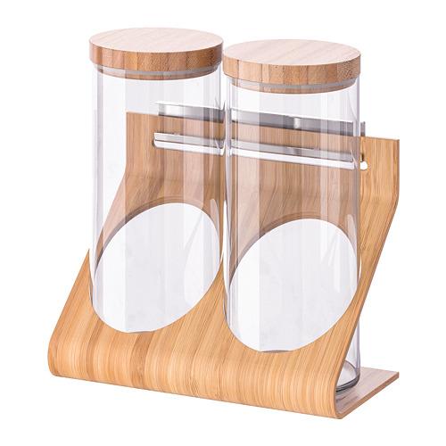 RIMFORSA подставка с контейнерами стекло/бамбук