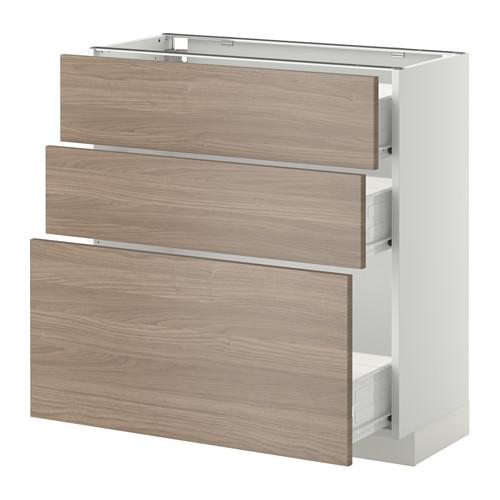 МЕТОД / ФОРВАРА Нплн шк 3 фрнт/3 средн ящика - белый, Брокхульт под грецкий орех светло-серый, 80x37 см МЕТОД / ФОРВАРА Нплн шк 3 фрнт/3 средн ящика - белый, Брокхульт под грецкий орех светло-серый, 80x37 см