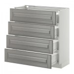 МЕТОД / ФОРВАРА Напольн шкаф 4 фронт панели/4 ящика - 80x37 см, Будбин серый, белый МЕТОД / ФОРВАРА Напольн шкаф 4 фронт панели/4 ящика - 80x37 см, Будбин серый, белый