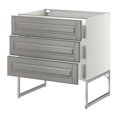 МЕТОД / ФОРВАРА Нплн шк 3 фрнт/3 средн ящика - 80x60x60 см, Будбин серый, белый МЕТОД / ФОРВАРА Нплн шк 3 фрнт/3 средн ящика - 80x60x60 см, Будбин серый, белый