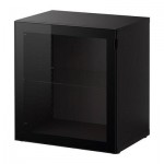 БЕСТО Стеллаж со стеклянн дверью - черно-коричневый/Глассвик черный/прозрачное стекло БЕСТО Стеллаж со стеклянн дверью - черно-коричневый/Глассвик черный/прозрачное стекло