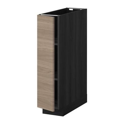 МЕТОД Напольный шкаф с полками - 20x60 см, Брокхульт под грецкий орех светло-серый, под дерево черный МЕТОД Напольный шкаф с полками - 20x60 см, Брокхульт под грецкий орех светло-серый, под дерево черный