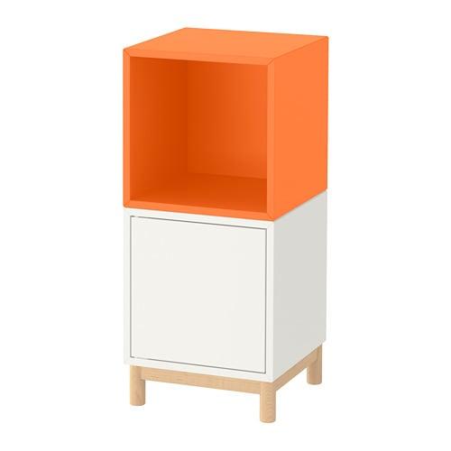 ЭКЕТ Комбинация шкафов с ножками - белый/оранжевый