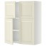 МЕТОД Навесной шкаф с полками/4дверцы - белый, Будбин белый с оттенком