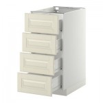 МЕТОД / ФОРВАРА Напольн шкаф 4 фронт панели/4 ящика - 40x60 см, Будбин белый с оттенком, белый МЕТОД / ФОРВАРА Напольн шкаф 4 фронт панели/4 ящика - 40x60 см, Будбин белый с оттенком, белый