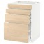 МЕТОД / МАКСИМЕРА Нап шкаф д/духовки/4фасада/3ящика - белый, Аскерсунд под светлый ясень, 60x60 см