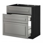 МЕТОД / МАКСИМЕРА Напольн шк п-мойку+3фрнт пнл/2ящ - под дерево черный, Будбин серый, 80x60 см МЕТОД / МАКСИМЕРА Напольн шк п-мойку+3фрнт пнл/2ящ - под дерево черный, Будбин серый, 80x60 см