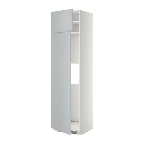 МЕТОД Выс шкаф д/холодильн или морозильн - 60x60x220 см, Веддинге серый, белый
