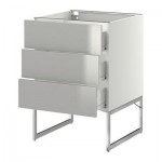 МЕТОД / ФОРВАРА Нплн шк 3 фрнт/3 средн ящика - 60x60x60 см, Гревста нержавеющ сталь, белый МЕТОД / ФОРВАРА Нплн шк 3 фрнт/3 средн ящика - 60x60x60 см, Гревста нержавеющ сталь, белый