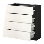 METOD напольн шкаф 4 фронт панели/4 ящика цвет алюминия