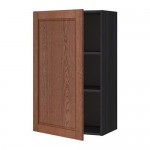 МЕТОД Шкаф навесной с полкой - под дерево черный, Филипстад коричневый, 60x100 см