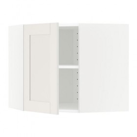 METOD угловой навесной шкаф с полками белый/Сэведаль белый 67.5x67.5x60 cm