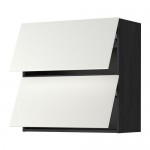 METOD навесной шкаф/2 дверцы, горизонтал черный/Хэггеби белый 80x80 см