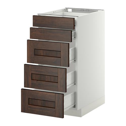 МЕТОД / ФОРВАРА Нплн шк 5фрнт/2нзк/3срд ящ - белый, Эдсерум под дерево коричневый, 40x60 см МЕТОД / ФОРВАРА Нплн шк 5фрнт/2нзк/3срд ящ - белый, Эдсерум под дерево коричневый, 40x60 см