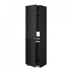 МЕТОД Высок шкаф д холодильн/мороз - 60x60x220 см, Лаксарби черно-коричневый, под дерево черный