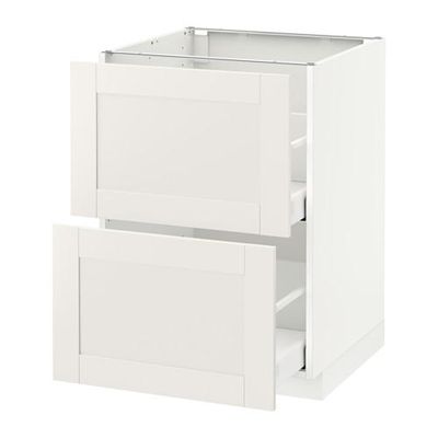 МЕТОД / МАКСИМЕРА Напольн шкаф 2фрнт/2выс ящ - 60x60 см, белый, Сэведаль белый МЕТОД / МАКСИМЕРА Напольн шкаф 2фрнт/2выс ящ - 60x60 см, белый, Сэведаль белый