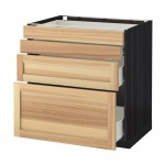 МЕТОД / ФОРВАРА Напольн шкаф 4 фронт панели/4 ящика - под дерево черный, Торхэмн естественный ясень, 80x60 см МЕТОД / ФОРВАРА Напольн шкаф 4 фронт панели/4 ящика - под дерево черный, Торхэмн естественный ясень, 80x60 см