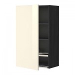 МЕТОД Шкаф навесной с сушкой - 60x100 см, Рингульт глянцевый кремовый, под дерево черный МЕТОД Шкаф навесной с сушкой - 60x100 см, Рингульт глянцевый кремовый, под дерево черный