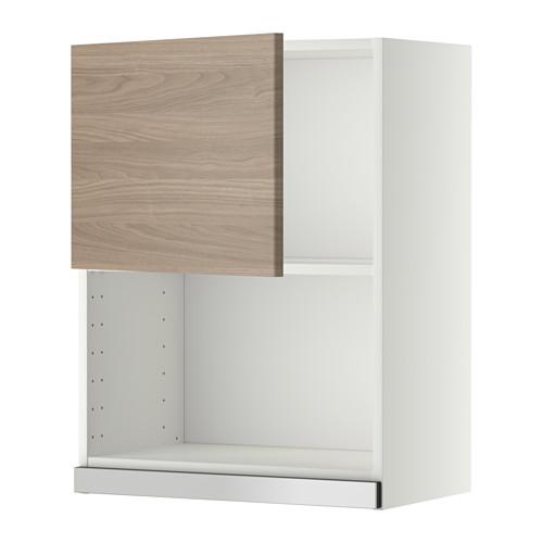 МЕТОД Навесной шкаф для СВЧ-печи - 60x80 см, Брокхульт под грецкий орех светло-серый, белый