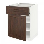 МЕТОД / ФОРВАРА Напольный шкаф с ящиком/дверью - 60x60 см, Эдсерум под дерево коричневый, белый МЕТОД / ФОРВАРА Напольный шкаф с ящиком/дверью - 60x60 см, Эдсерум под дерево коричневый, белый