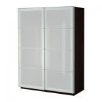 ПАКС Гардероб с раздвижными дверьми - матовое стекло, 150x66x201 см ПАКС Гардероб с раздвижными дверьми - матовое стекло, 150x66x201 см