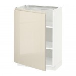 МЕТОД Напольный шкаф с полками - белый, Воксторп глянцевый светло-бежевый, 60x37 см МЕТОД Напольный шкаф с полками - белый, Воксторп глянцевый светло-бежевый, 60x37 см