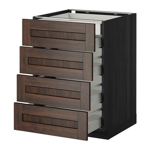 МЕТОД / МАКСИМЕРА Нплн шк 4фрнт/2нзк/3срд ящ - под дерево черный, Эдсерум под дерево коричневый, 60x60 см МЕТОД / МАКСИМЕРА Нплн шк 4фрнт/2нзк/3срд ящ - под дерево черный, Эдсерум под дерево коричневый, 60x60 см